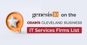 Genesis10 is ranked among the top IT services firms in Cleveland by Crain’s Cleveland Business for 2023, marking its third consecutive year on the list