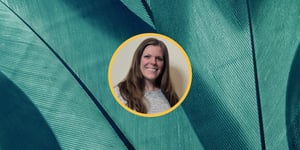 Leafy teal background with headshot of Genesis10's Tina Holt on the right