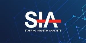 SIA Staffing Industry Analysis logo on top of blue background
