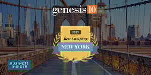 New york background with award for 2022 Best Company in NEW YORK