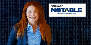 Angelia Brekke smiling NOTA logo