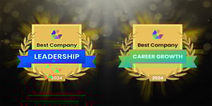 comparably awards for best company leadership and best company career growth
