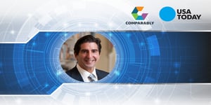 Harley Lippman centered with comparably logo in top right-layered on technology background 