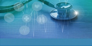 stethoscope with blue hue representing healthcare