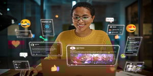 female project manager working on computer