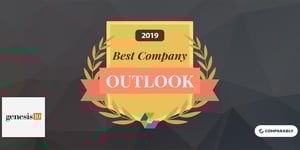 Black textured background with comparably award for 2019 Best Company Outlook