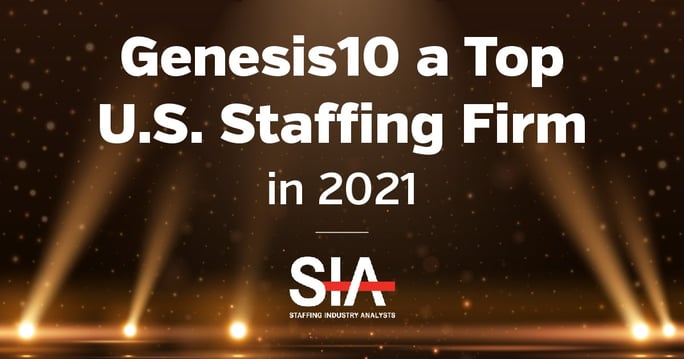Staffing Industry Analysts consistently names Genesis10 a Top Staffing Firm in the U.S.