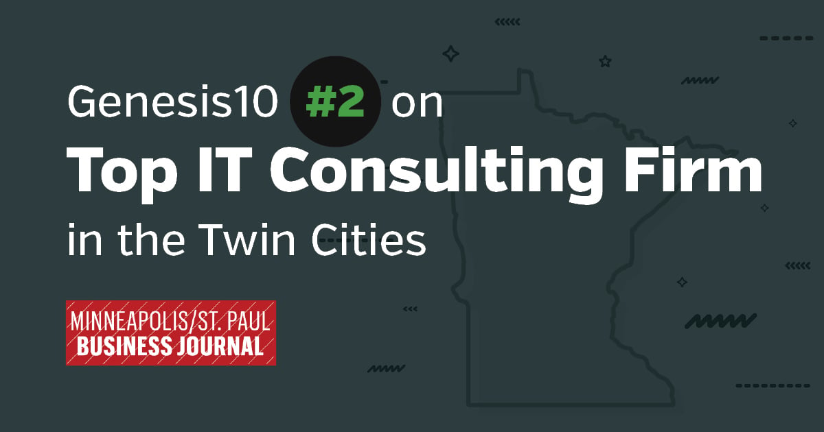 Genesis10 is number 2 on top IT consulting Firm in the Twin Cities