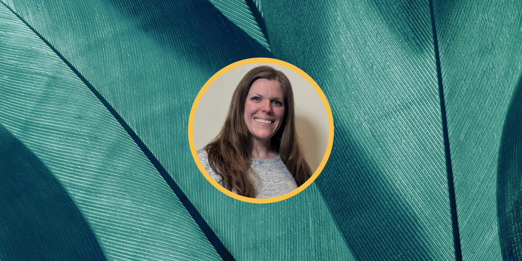 Leafy teal background with headshot of Genesis10's Tina Holt on the right