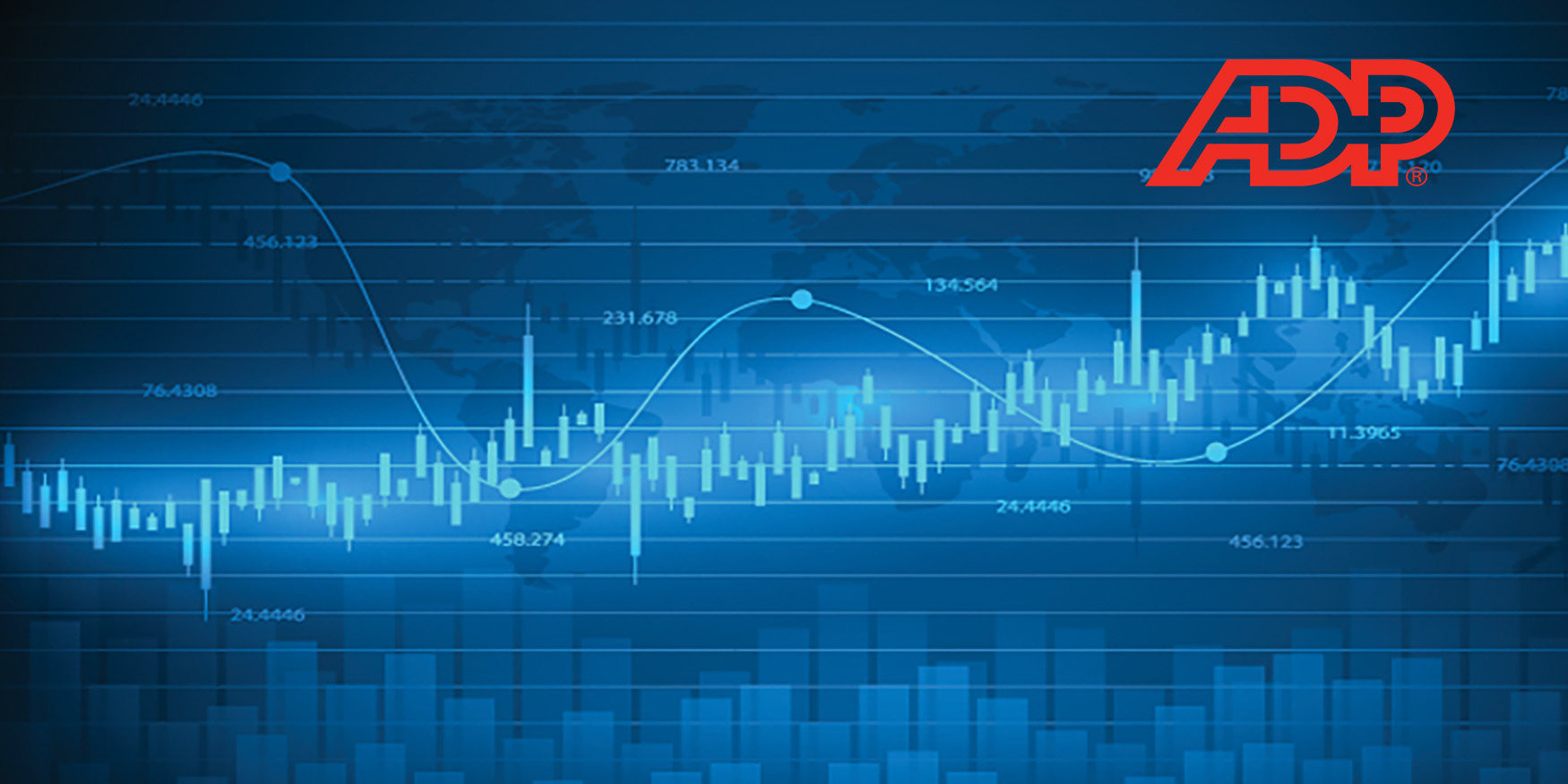 Blue chart with ADP logo in top right
