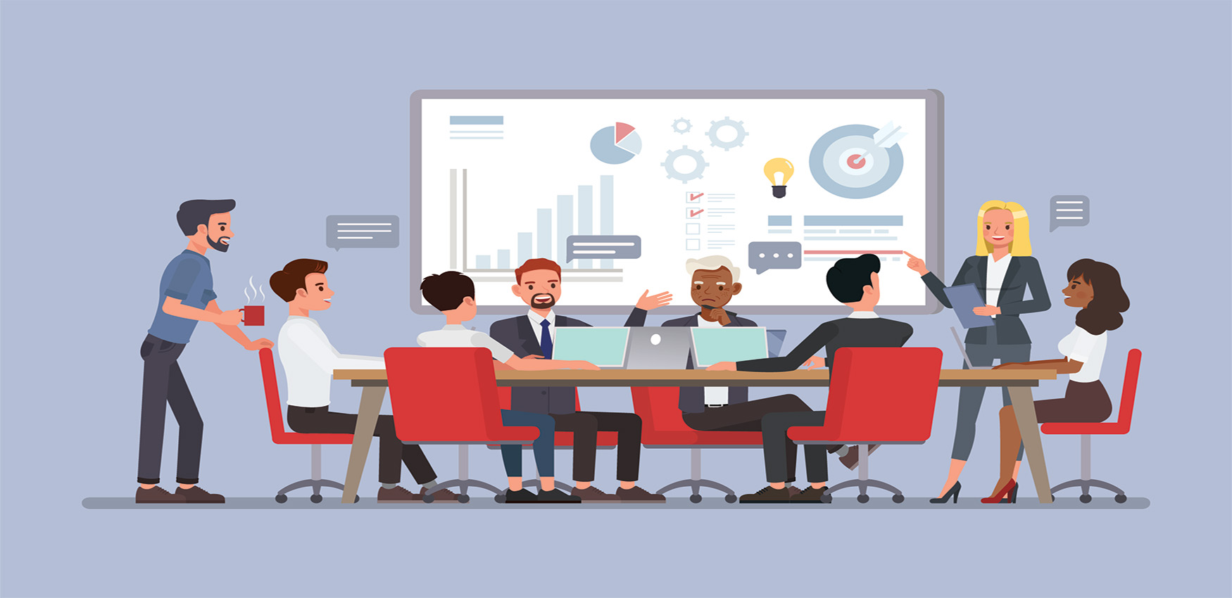 Diverse group of people at work meeting