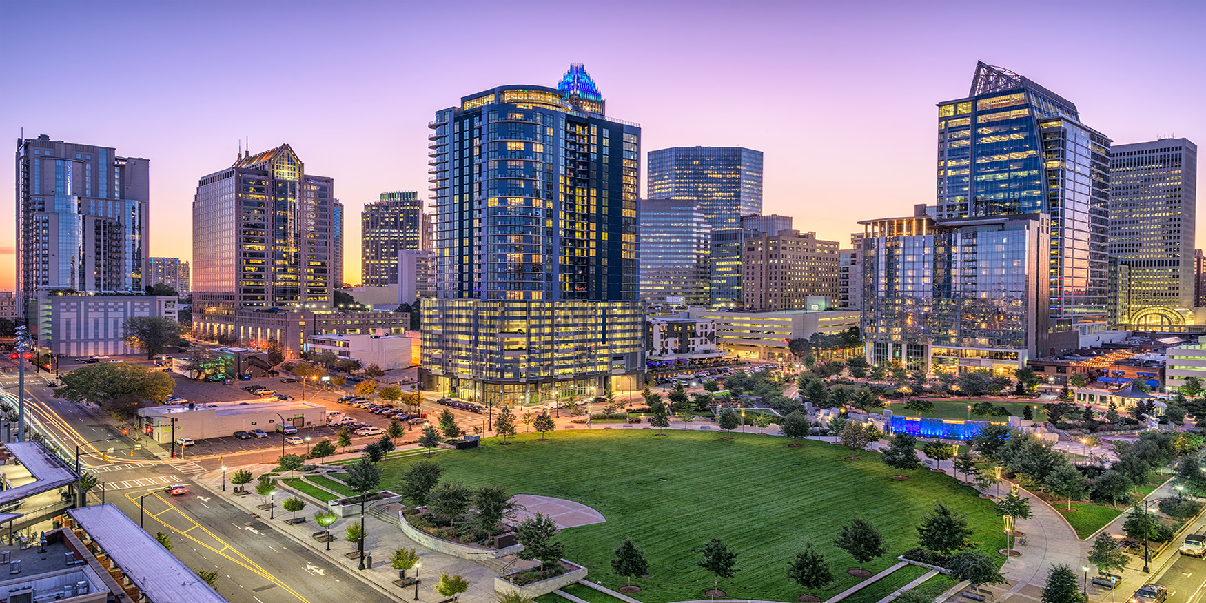 View of Charlotte NC cityscape