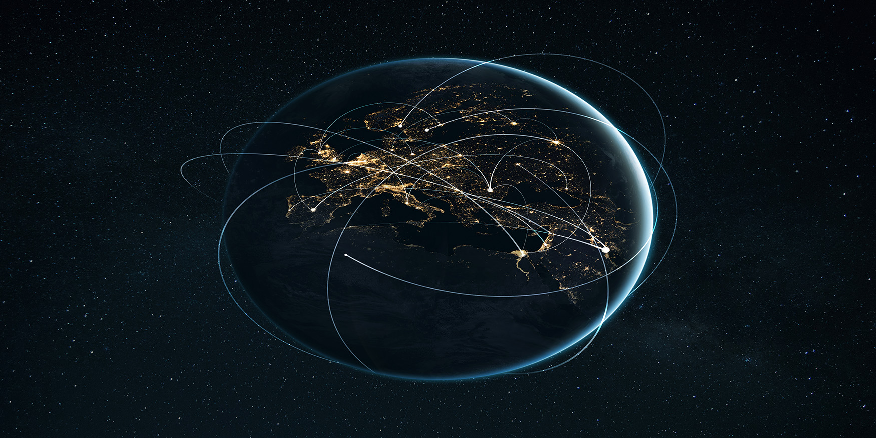 night planet earth space light lines