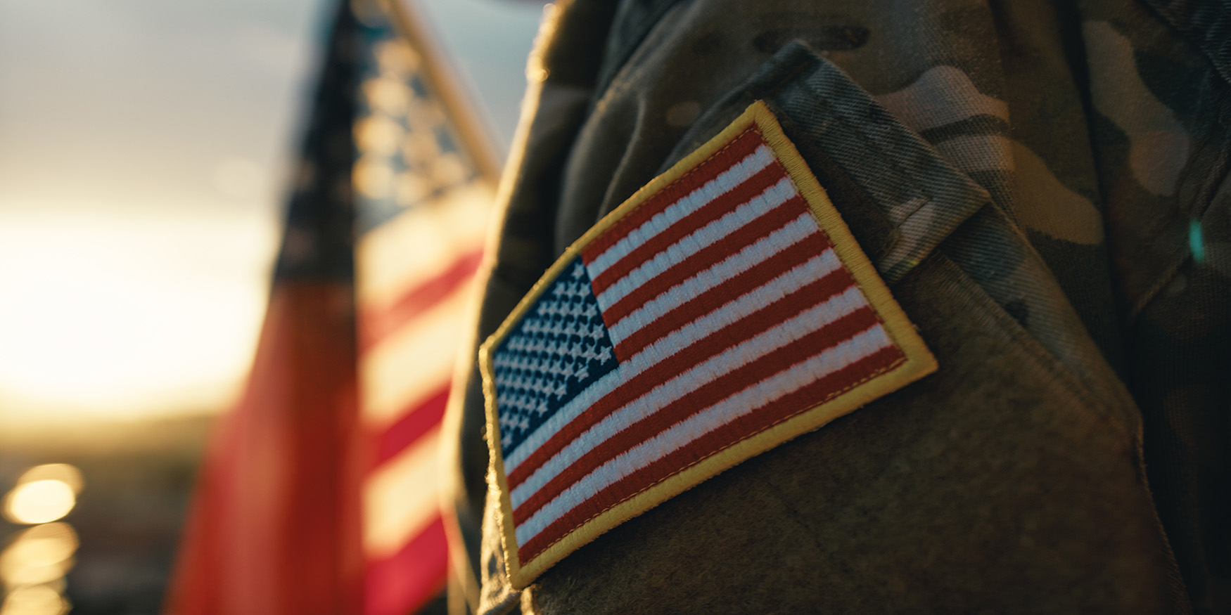 American soldier with American flag patch